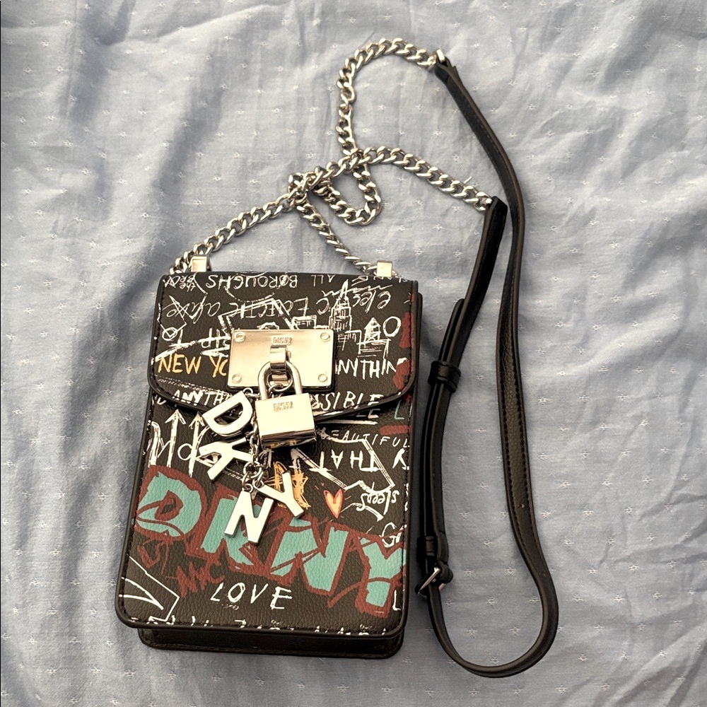 DKNY Multicolor Black Elissa Graffiti Crossbody Bag